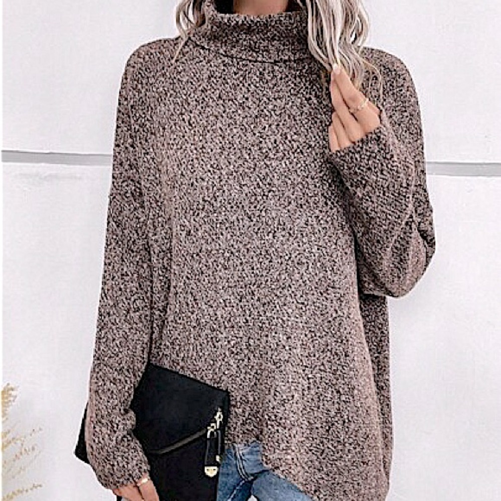 Topshop Salt & Pepper Turtleneck Sweater